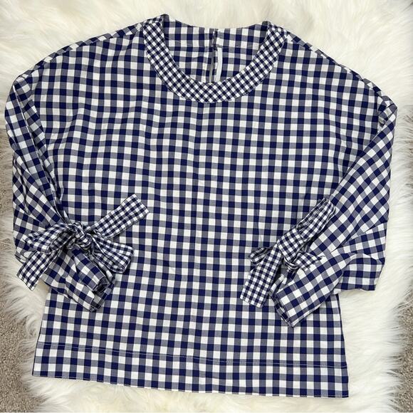 ROSETTA GETTY Gingham Blouse Womens Size 2 Picnic French Girl Cottage Retro Chic - Picture 1 of 12